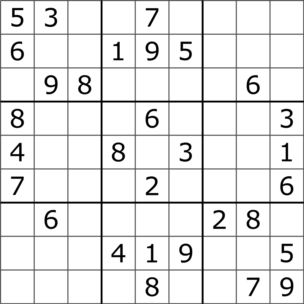 1024px Sudoku Puzzle by L2G 20050714 standardized layout svg